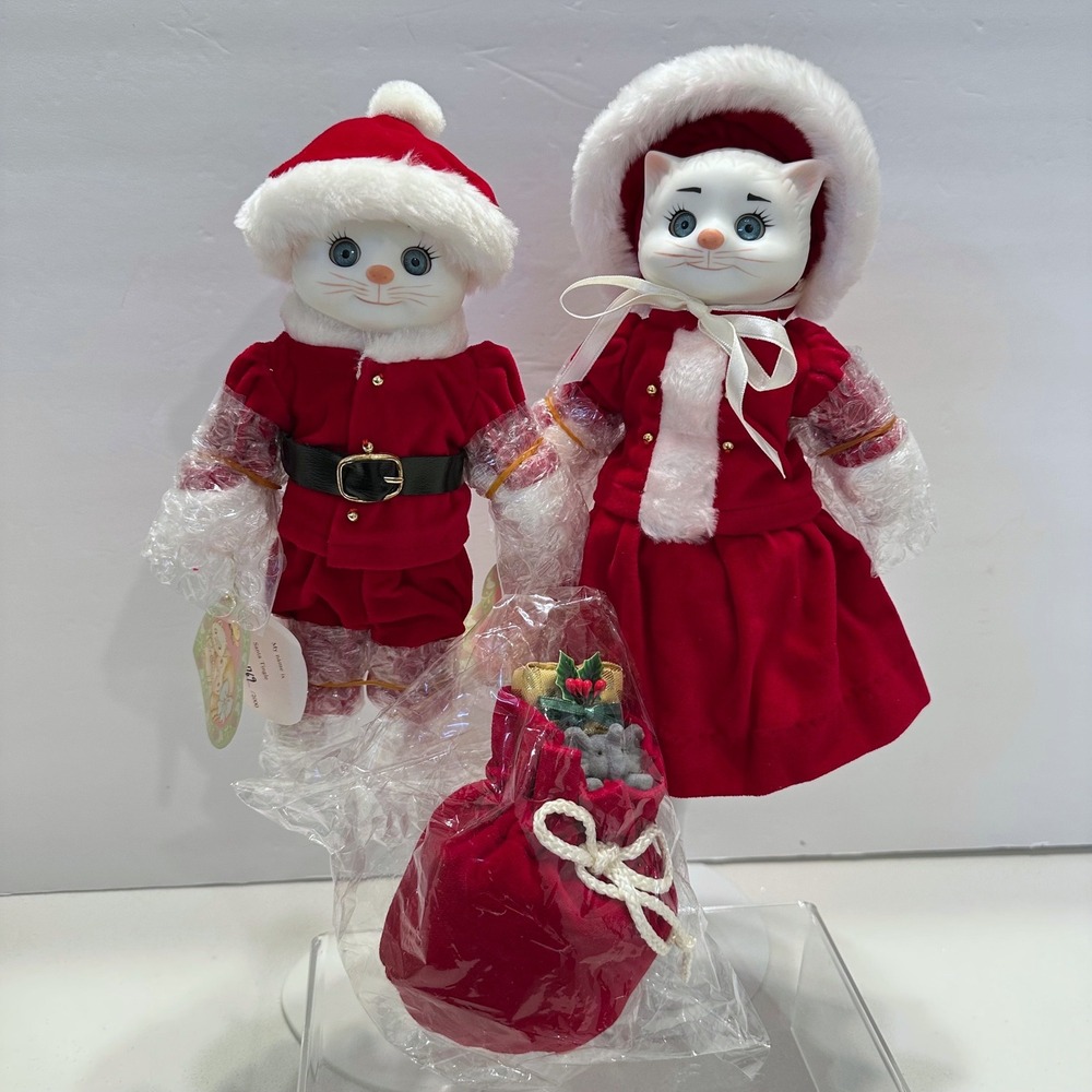 Goebel Dolly Dingle Dolls‎ Santa & Mrs Tingle Cat Set Limited Edition 1996 Xmas